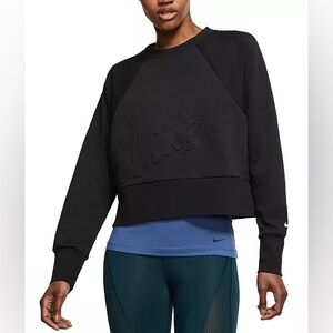 Nike Women's Dry Get Fit Lux Fleece Crew Top in GREY